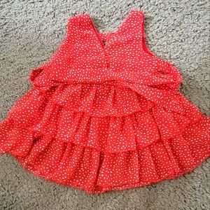 Super adorable red polka-dot baby dress